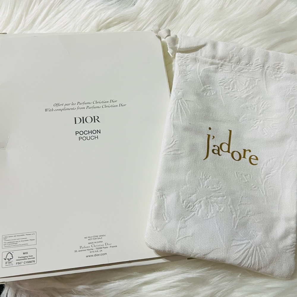 Dior J’adore White Engraved Pouch